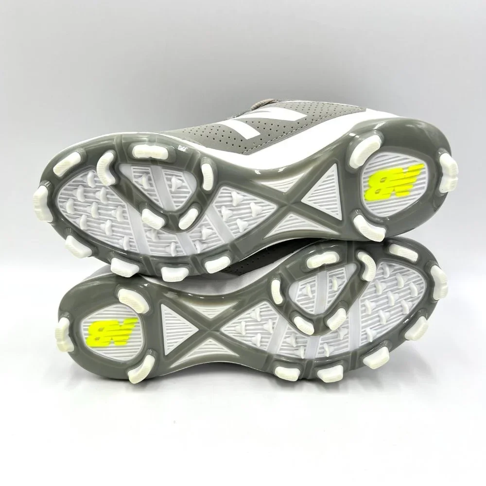 NEW BALANCE Womens Size 5 4040V1‎ Gray White Low Cut Softball Cleats Shoes